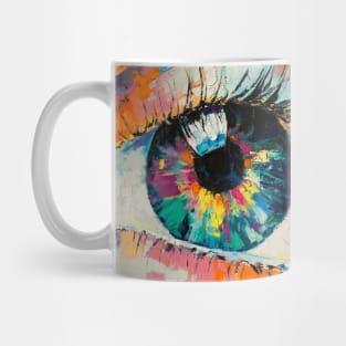 Oil painting of a big eye. Mug